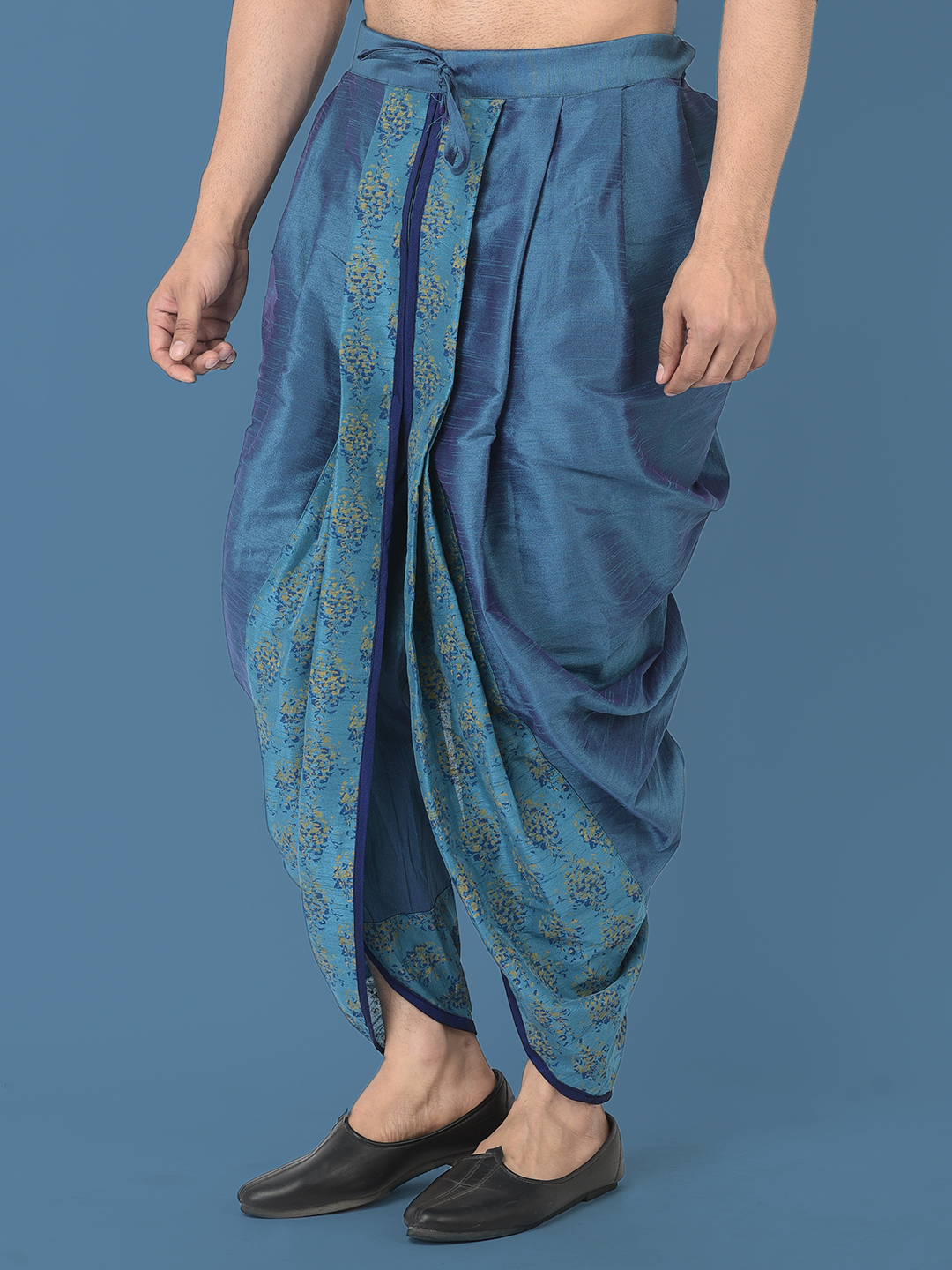 Blue Floral Printed Dhoti – The Pajama Factory